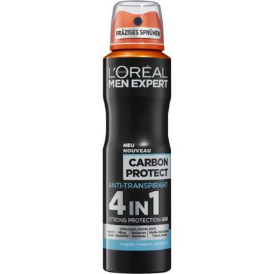 51,40EUR/1l LOreal Men Expert Deo Spray Carbon Protect 4in1 150ml Dose