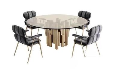 Designer Tisch Gold Esszimmertisch Rund Glas Rund Tische Moderner luxuriöse