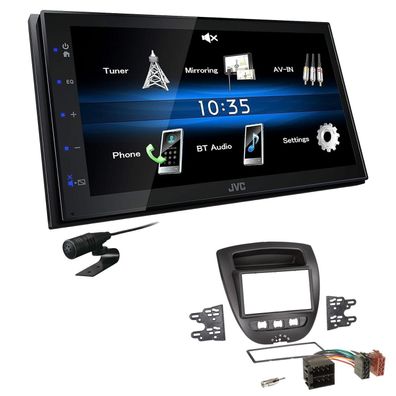 JVC 2 DIN Digital Autoradio Bluetooth USB für Peugeot 107 2005-2014 in schwarz