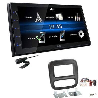 JVC 2 DIN Digital Autoradio Bluetooth USB für Renault Trafic III ab 2014 schwarz
