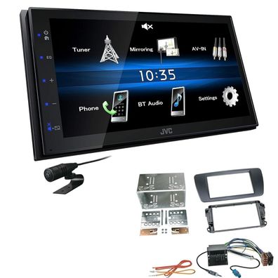 JVC 2 DIN Digital Autoradio Bluetooth USB für Seat Ibiza IV in azabacheschwarz