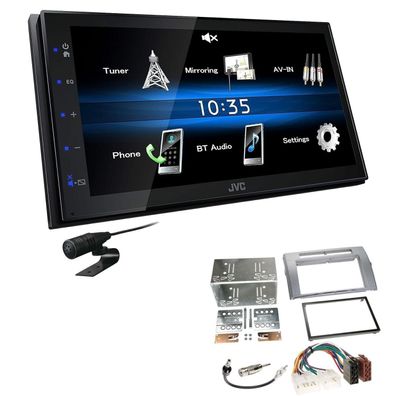 JVC 2 DIN Digital Autoradio Bluetooth USB für Toyota Corolla Verso silber