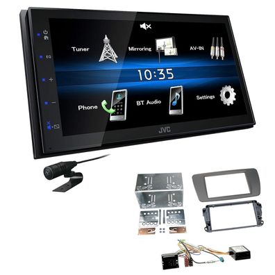 JVC 2 DIN Digital Autoradio Bluetooth für Seat Ibiza IV conemaragrau inkl Canbus