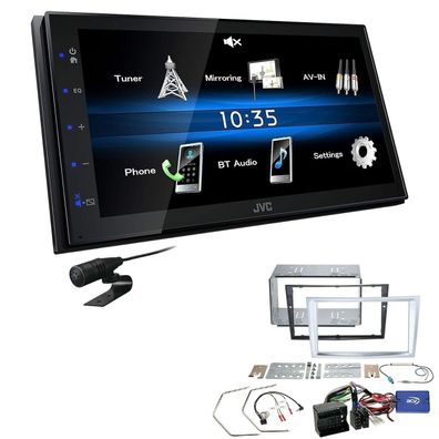 JVC 2 DIN Digital Autoradio Bluetooth USB für Opel Corsa D matt chrome inkl LFB