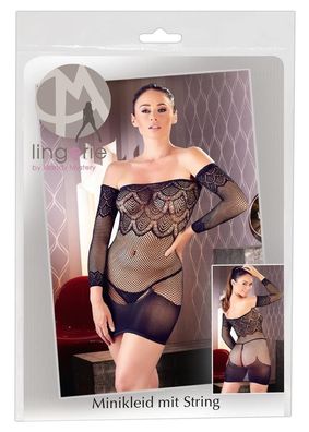 Mandy Mystery lingerie Minikleid mit Stulpen S - L schwarz Dessous sexy erotisch