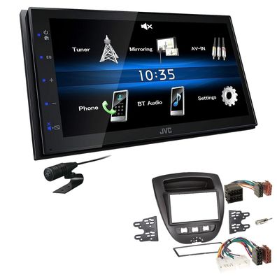 JVC 2 DIN Digital Autoradio Bluetooth USB für Citroen C1 2005-2014 schwarz