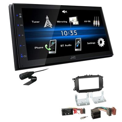 JVC 2 DIN Digital Autoradio Bluetooth USB für Fiat 500X ab 2015 schwarz