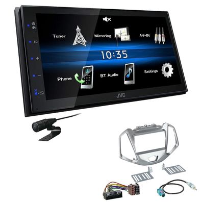 JVC 2 DIN Digital Autoradio Bluetooth USB für Ford EcoSport ab 2014 silber