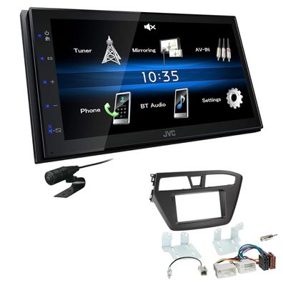 JVC 2 DIN Digital Autoradio Bluetooth USB für Hyundai i20 ab 2014 schwarz