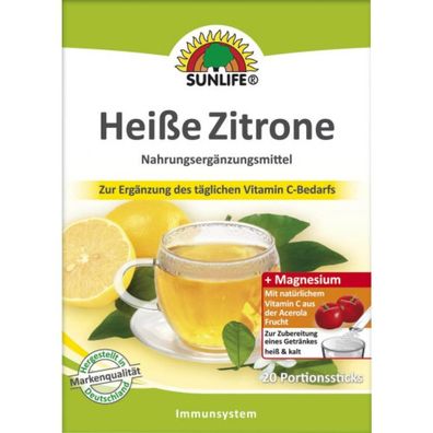 Sunlife Heisse Zitrone Sticks 20er Immunsystem Vitamin C