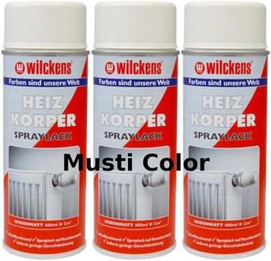 3x400ml Heizkörperspray Lackspray Heizkörperlack Radiator Heizung Weiß Seidenmatt