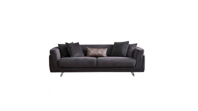 Dreisitzer Couch Sofa 3 Sitzer Grau Stoff Stoffsofa Polstersofa Design