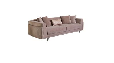 Design Stoffsofa Dreisitzer Couch Sofa 3 Sitz Beige Stoff Polstersofa
