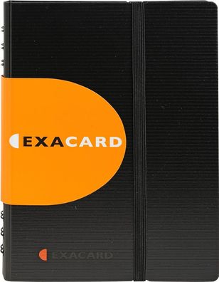 Exacompta 75034E Visitenkartenbuch Exacard in Schwarz mit herausnehmbaren Folien ...