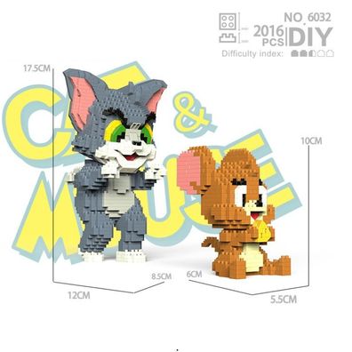 Tom and Jerry Bausteine Teenager Block Puzzle Spiel Stressabbauspielzeug Ornamente
