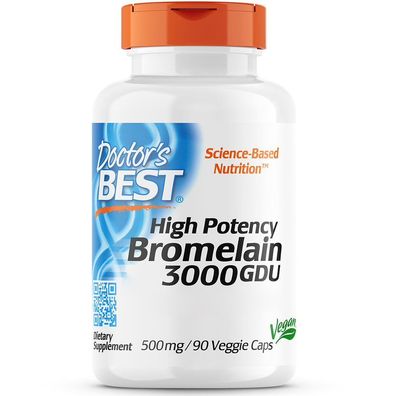 Doctor's Best, Best 3000 GDU Bromelain, 500mg, 90 vegane Kapseln