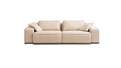 Couch Dreisitzer Modern Sofa 3 Sitz Beige Stoff Stoffsofa Polstersofa