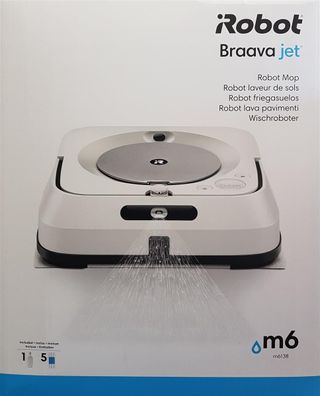 IRobot Braava jet m6 m6138 Nasswischroboter, Eckig, Weiß/ Grau