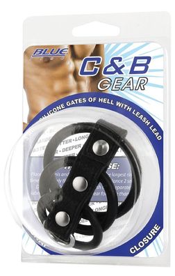 BLUE LINE C&amp; B GEAR 3 Ring Silicone Gates Of Hell With Leash Lead