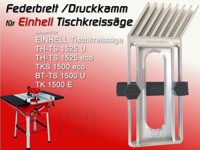 Federbrett Druckkamm für Einhell TS 1500 + 1525 Tischkreissäge, Featherboard