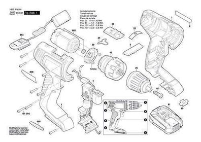 Bosch Ersatzteile für EasyDrill 18V-40 Akku-Bohrschrauber
