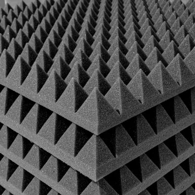 12 Stk. Pyramidenschaumstoff Akustik Absorber hochwertig 50x50x5cm