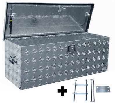 Truckbox D160 + inkl. Montagesatz MON2012 Deichselbox, Werkzeugbox, Alu Riffelblec...