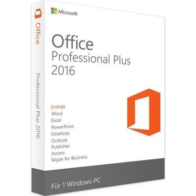 Microsoft Office 2016 Professional Plus- Aktivierungsschlüssel Key - SOFORTversand