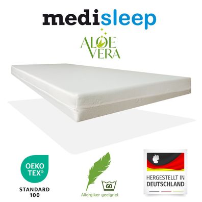 Comfort Rollmatratze Schaumstoff Bezug AloeVera 140 x 190 x 12cm Härtegrad 3