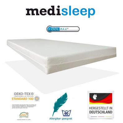 Comfort Rollmatratze Medisleep Bezug Coolmax 150 x 190 x 12 cm Härte 1