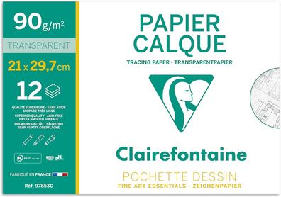Clairefontaine 97853C Mappe Transparentpapier (mit Millimeterunterteilung , DIN ...