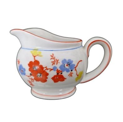 Vintage Bavaria Ostmark Milchkännchen Porzellan Blumen gemustert mit Orange Farbe