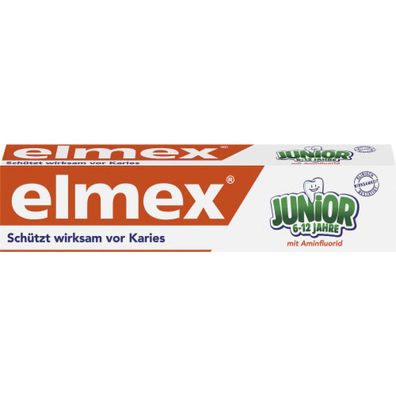 125,87EUR/1l Elmex Zahncreme Junior 75ml Tube Zahnpflege Mundpflege Zahnpasta