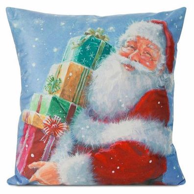 Weihnachten Kissenbezug Polyester mehrfarbig 40 cm Weihnachtsmann Dekoration Deko