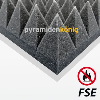 Akustik Schaumstoff PYRA 7100 HL Pyramidenschaumstoff 7cm FSE (Gr. ca. 100x50x7cm)