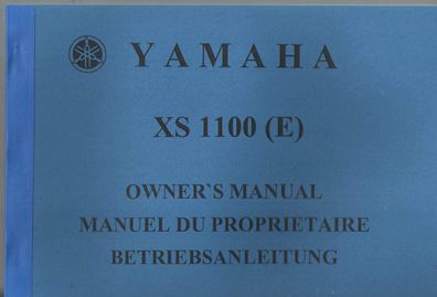 Bedienungsanleitung Yamaha XS 1100 - XS 1100 E , Motorrad, Oldtimer, Zweirad, Handbuc