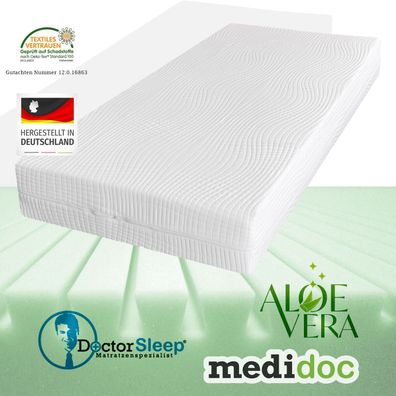 7 Zonen Comfortschaum Matratze Größe 140 x 220 x 17,5cm Bezug AloeVera EC H1