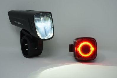 LED Akku Fahrradscheinwerfer 100/75/50 Lux und Akku Rücklicht Aufladbar per USB