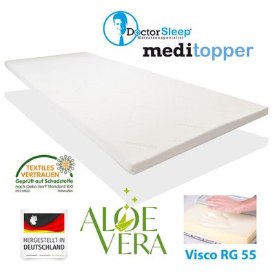 Viscoelastische Matratzen 80x200x5cm Visco Auflage Gelschaum Bezug AloeVera H3