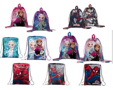 Sportbeutel Turnbeutel Disney Marvel Spiderman Frozen Kinder Mädchen Jungen