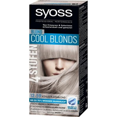 118,35EUR/1l Syoss Blond Haarfarbe Coloration K?hles Platinblond 12-59 115ml