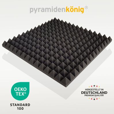 Aktion 30 m² Akustik Pyramiden Schaumstoffe PYRA 5000 HL Noppen Profil (Gr. 5,0 cm)