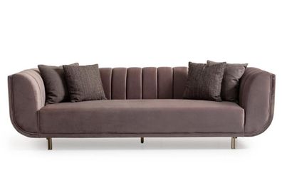 Moderne Couch Dreisitzer Sofa Polstersofa Stoffsofa Lila 3 Sitzer Neu