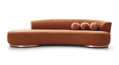 Moderne Polstersofa Dreisitzer Couch Sofa 3 Sitzer Stoffsofa Orange
