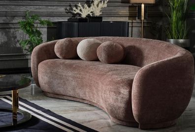 Dreisitzer Couch Sofa 3 Sitzer Braun Stoff Stoffsofa Polstersofa Luxus