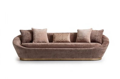 Dreisitzer Sofa 3 Sitzer Stoffsofa Beige Luxus Polstersofa Couch Stoff