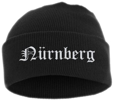 Nürnberg Umschlagmütze - Altdeutsch - Bestickt - Mütze mit breitem Umsch...