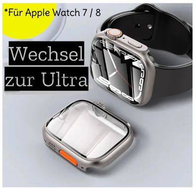 Apple Watch Schutzhülle mit Glas Hülle Display Schutz Series 9 8 7 6 Ultra