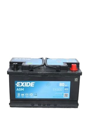 Exide EK800 AGM 80Ah Autobatterie 12V 800A B13 Starterbatterie Batterie EK 800