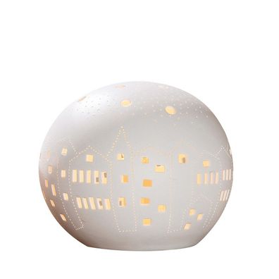 Porzellan Lampe "Kugel City", Tischleuchte, D18x15,5cm, von Gilde
